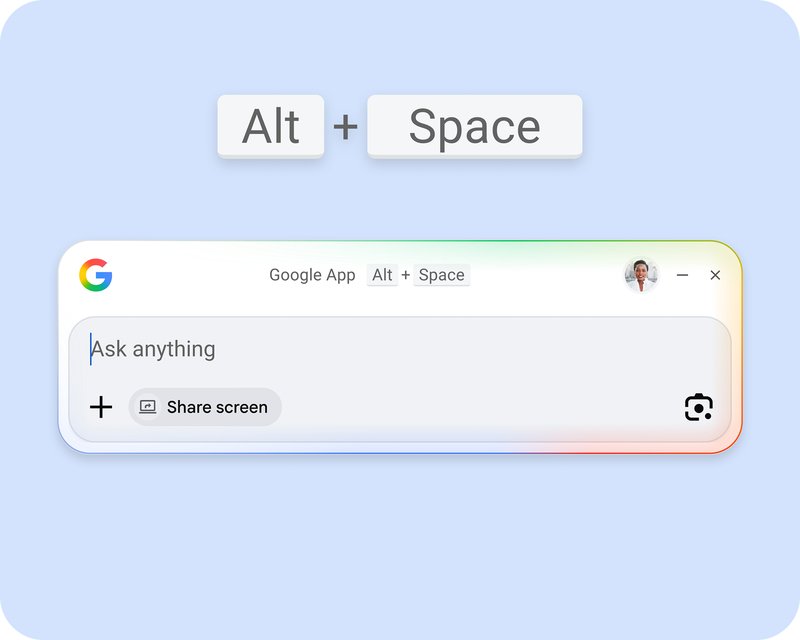 Google espande l'accesso a Ricerca e Gemini con app native per Windows e Mac