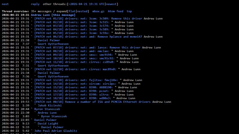 Linux valuta la rimozione di driver di rete obsoleti a causa di bug report generati da IA