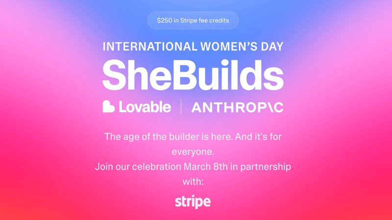Lovable offers free AI platform access for International Women's Day