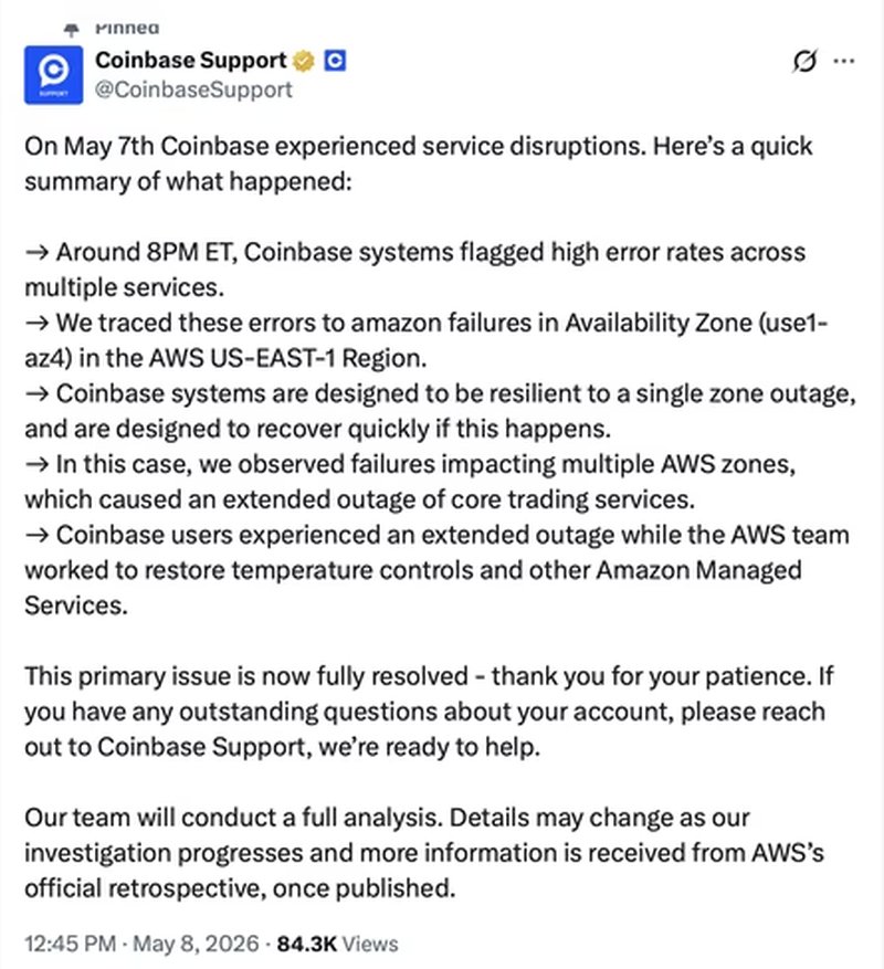 Coinbase: licenziamenti, perdite e un blackout di sette ore per un data center surriscaldato