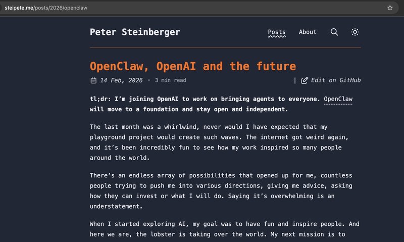 Peter Steinberger, fondatore di OpenClaw, entra in OpenAI